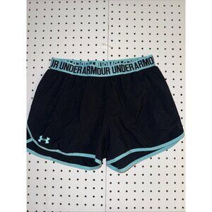 Under Armour Women’s Sport Shorts Size Small Black Blue Graphic Activewear